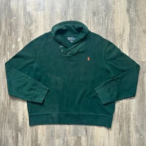 Vintage Polo Ralph Lauren Shawl Collar Green Knit Sweater Size XXL